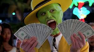 The Mask Jim Carrey dollars costume jaune